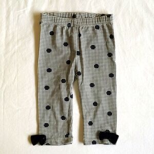 first impressions herringbone dotted leggings with velvet bows 3-6 months baby